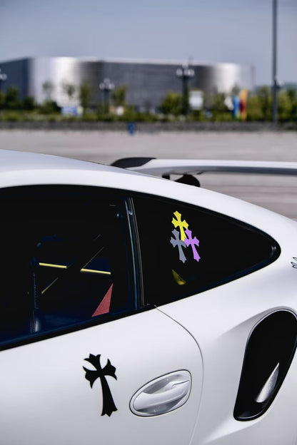 3-Piece Colorful Cross Car Decal Set – Trendy Personalized DIY Stickers1