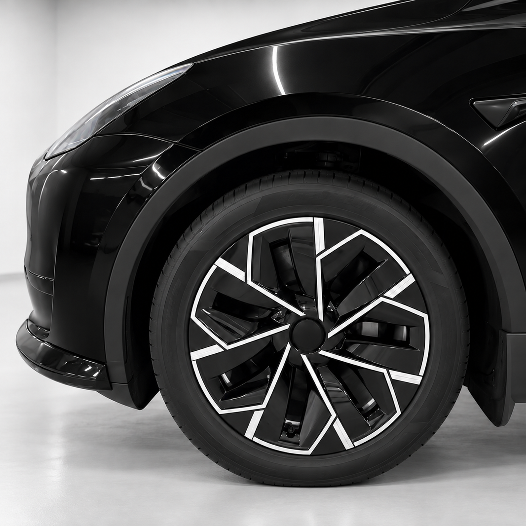 19-Inch 01-Style Gloss Black Wheel Covers for Tesla Model Y 2020-2024
