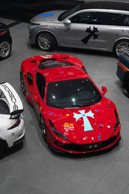 Oversized Horseshoe & Cross Custom Style Decals Car Stickers