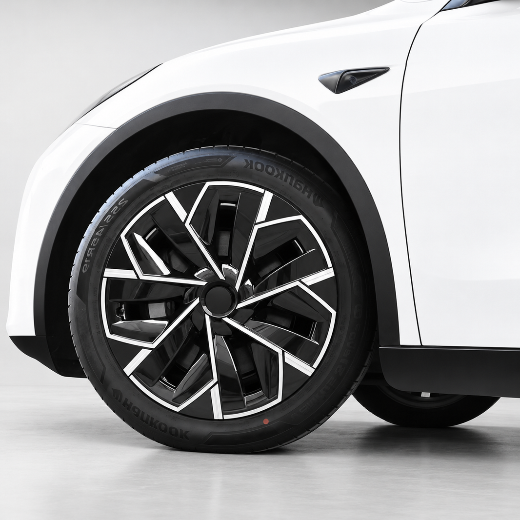 19-Inch 01-Style Gloss Black Wheel Covers for Tesla Model Y 2020-2024