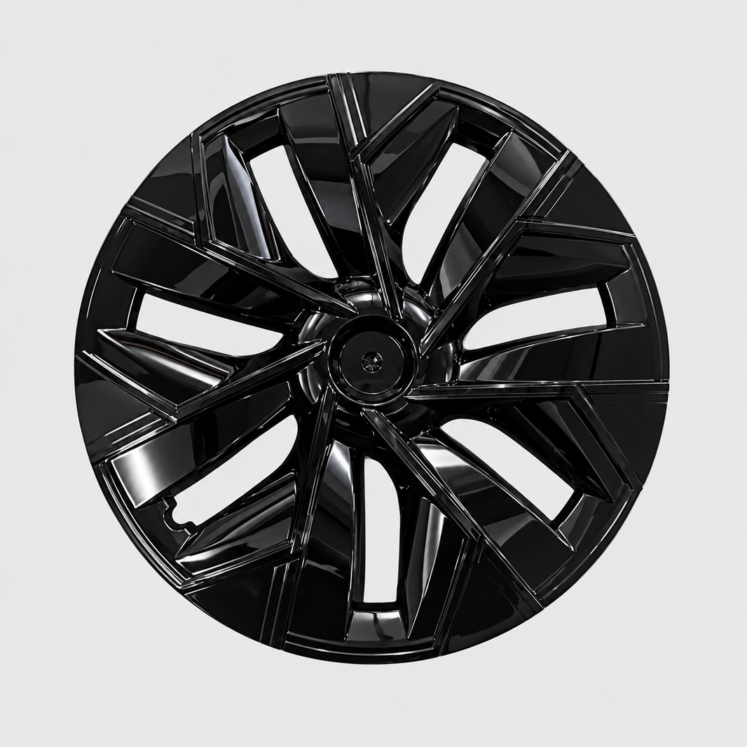 19-Inch 01-Style Gloss Black Wheel Covers for Tesla Model Y 2020-2024