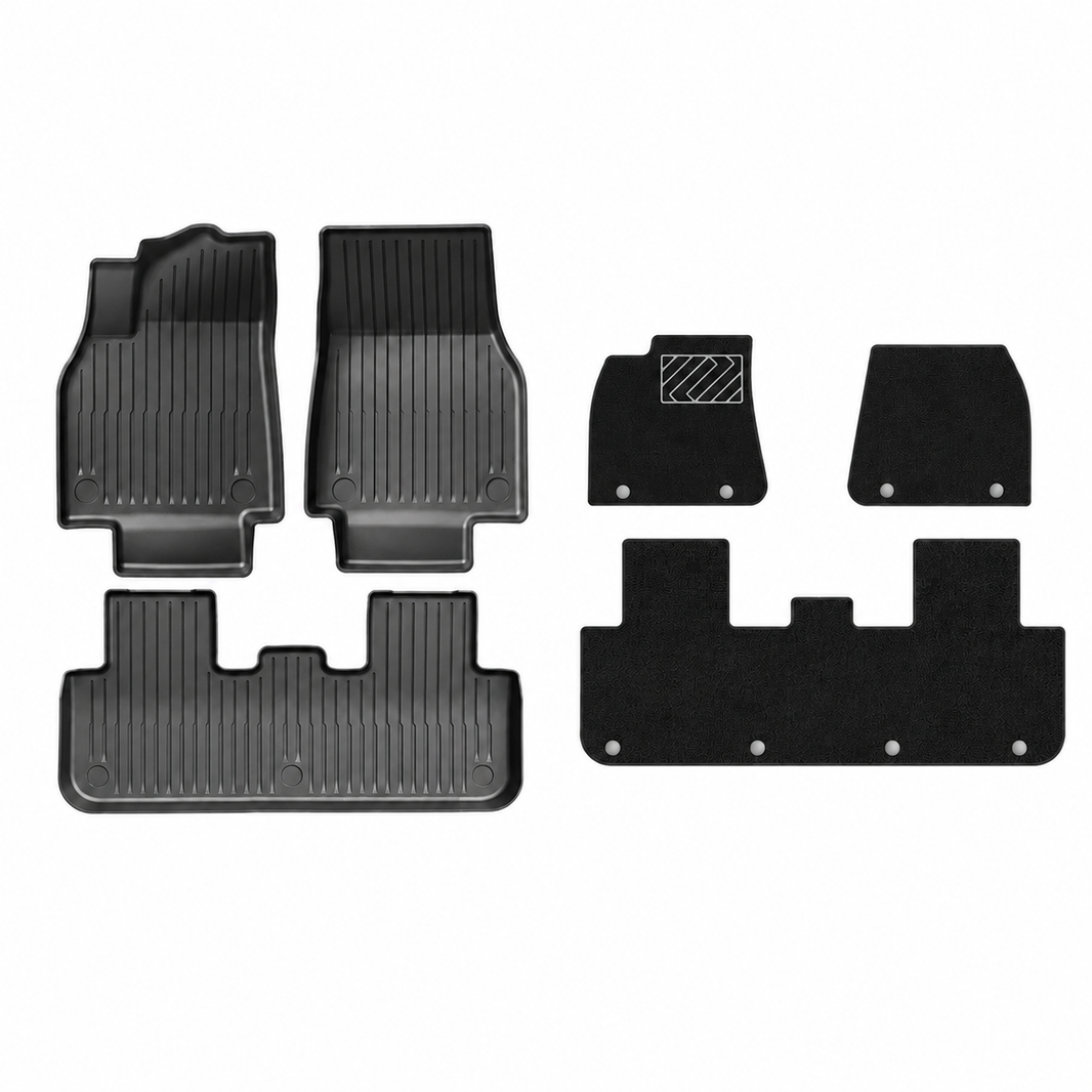 TPE 6-Piece Set Floor Mats & Cargo Liners for Tesla Model Y/ 3/ Model Y Juniper/Model 3 Highland– All-Weather Protection