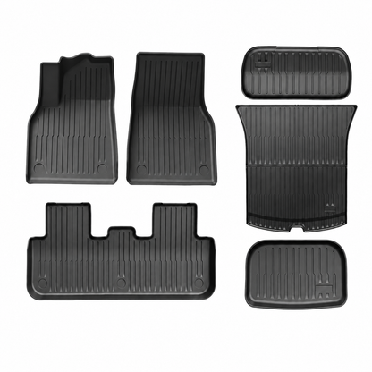 TPE 6-Piece Set Floor Mats & Cargo Liners for Tesla Model Y/ 3/ Model Y Juniper/Model 3 Highland– All-Weather Protection
