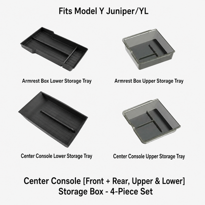 Center Console Storage Tray & Armrest Organizer for Tesla Model Y Juniper / Model 3 Highland / Model YL