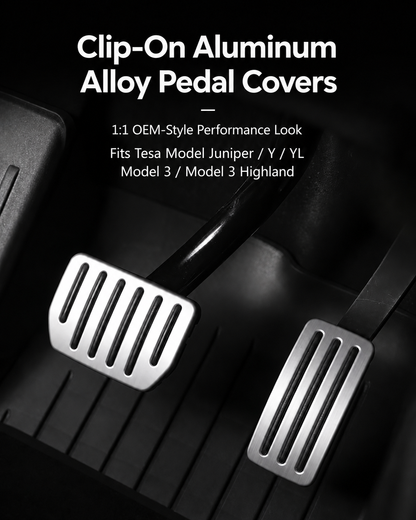 Aluminum Alloy Accelerator and Brake Pedal Covers for Tesla Model Y / YL / Model 3