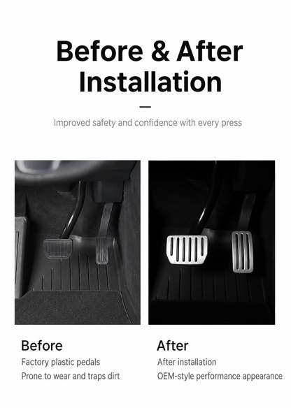Aluminum Alloy Accelerator and Brake Pedal Covers for Tesla Model Y / YL / Model 3