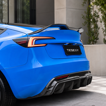 Glossy Carbon Fiber Full Body Kit For Model 3 HIghland -Tesexy02