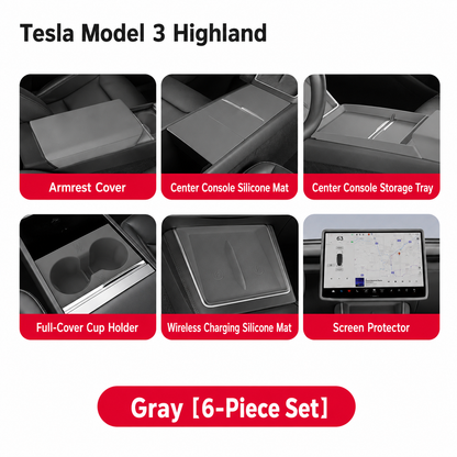 Silicone Center Console Organizer Tray for Tesla Model 3/Y/YL