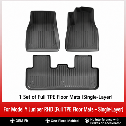 TPE 6-Piece Set Floor Mats & Cargo Liners for Tesla Model Y/ 3/ Model Y Juniper/Model 3 Highland– All-Weather Protection