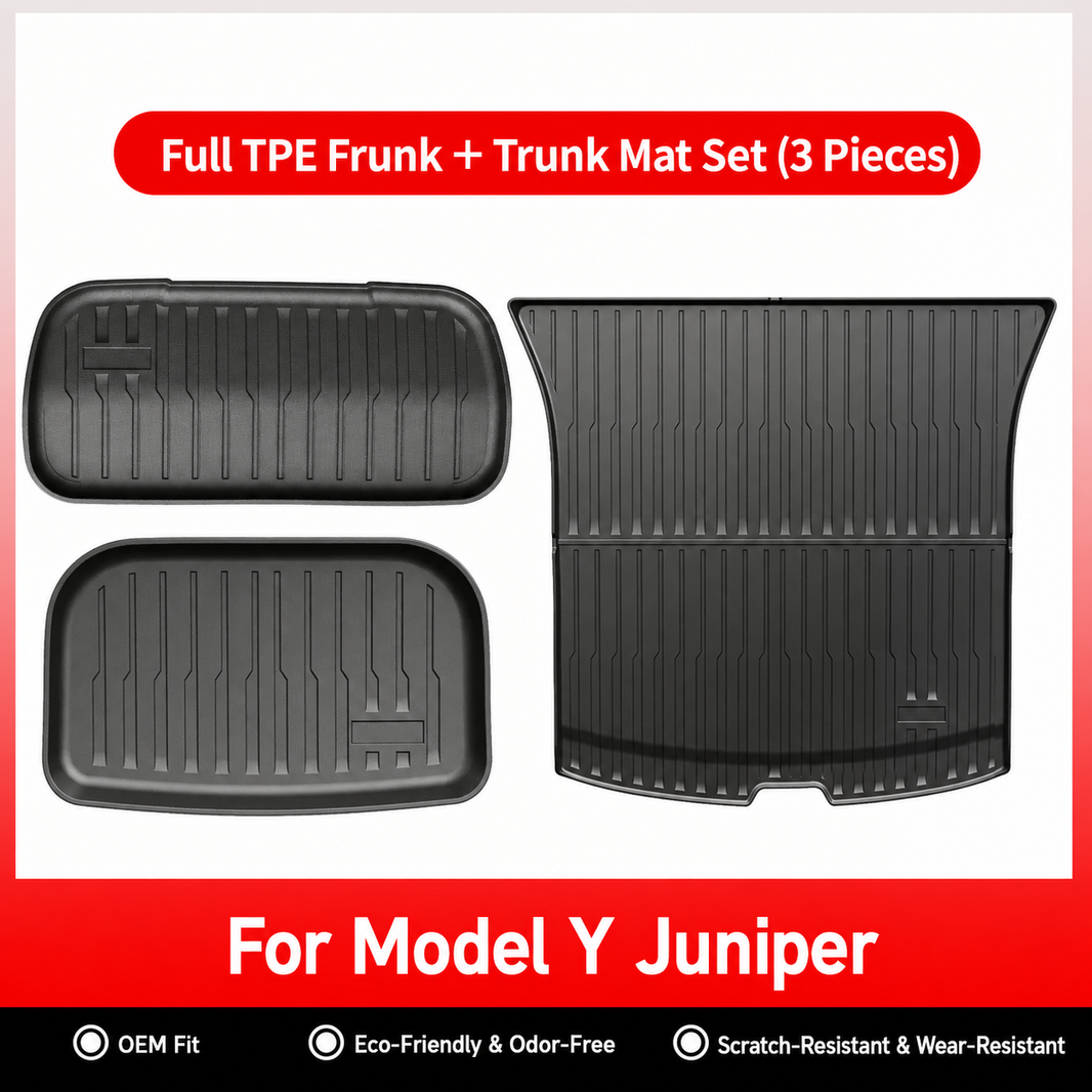 3D Molded TPE Floor Mats & Cargo Liners for Tesla Model Y/ 3/ Model Y Juniper/Model 3 Highland– All-Weather Protection