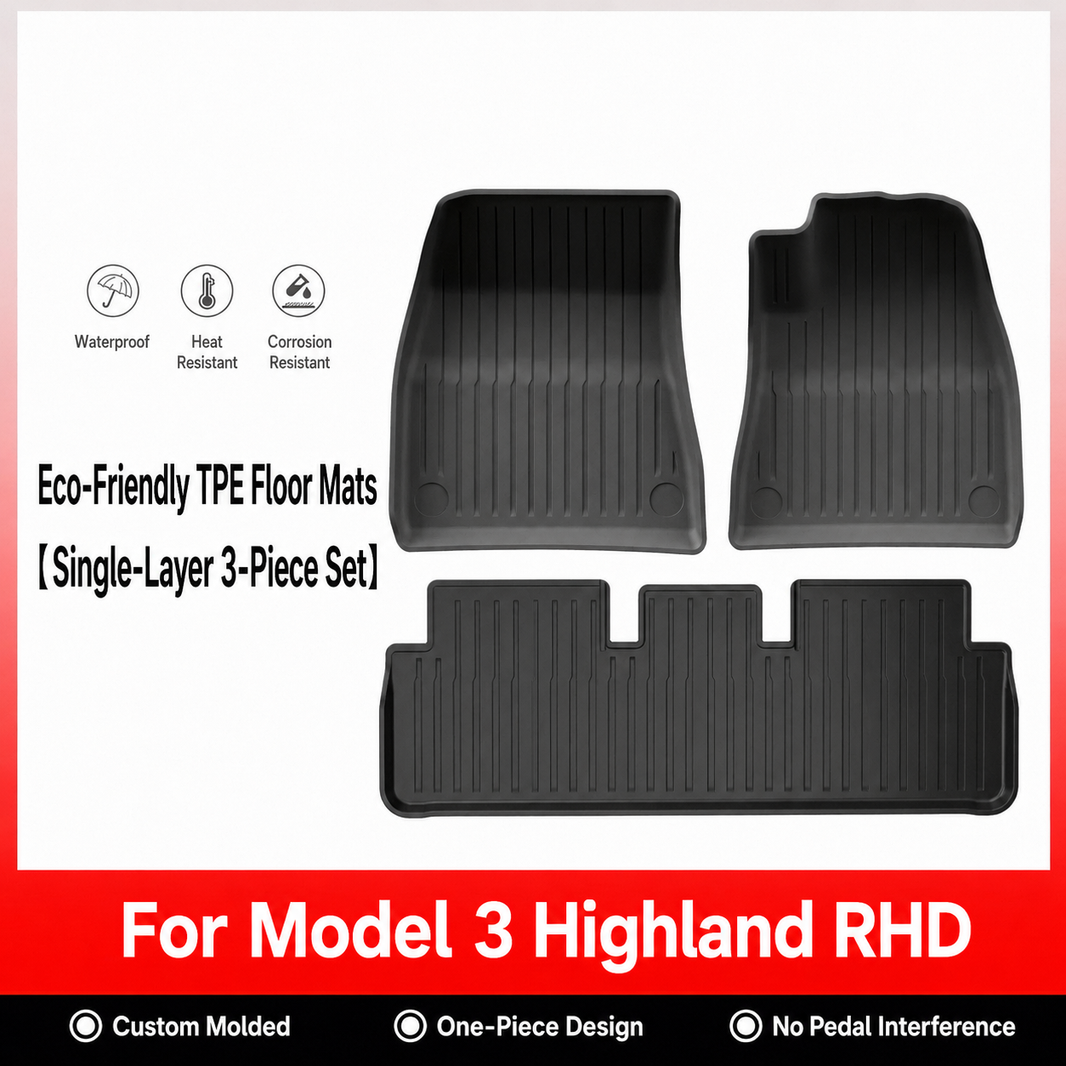 3D Molded TPE Floor Mats & Cargo Liners for Tesla Model Y/ 3/ Model Y Juniper/Model 3 Highland– All-Weather Protection