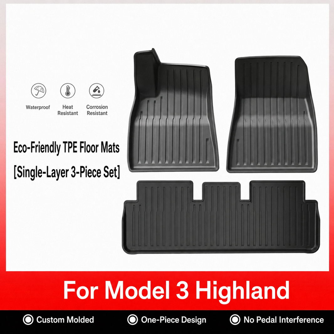 3D Molded TPE Floor Mats & Cargo Liners for Tesla Model Y/ 3/ Model Y Juniper/Model 3 Highland– All-Weather Protection