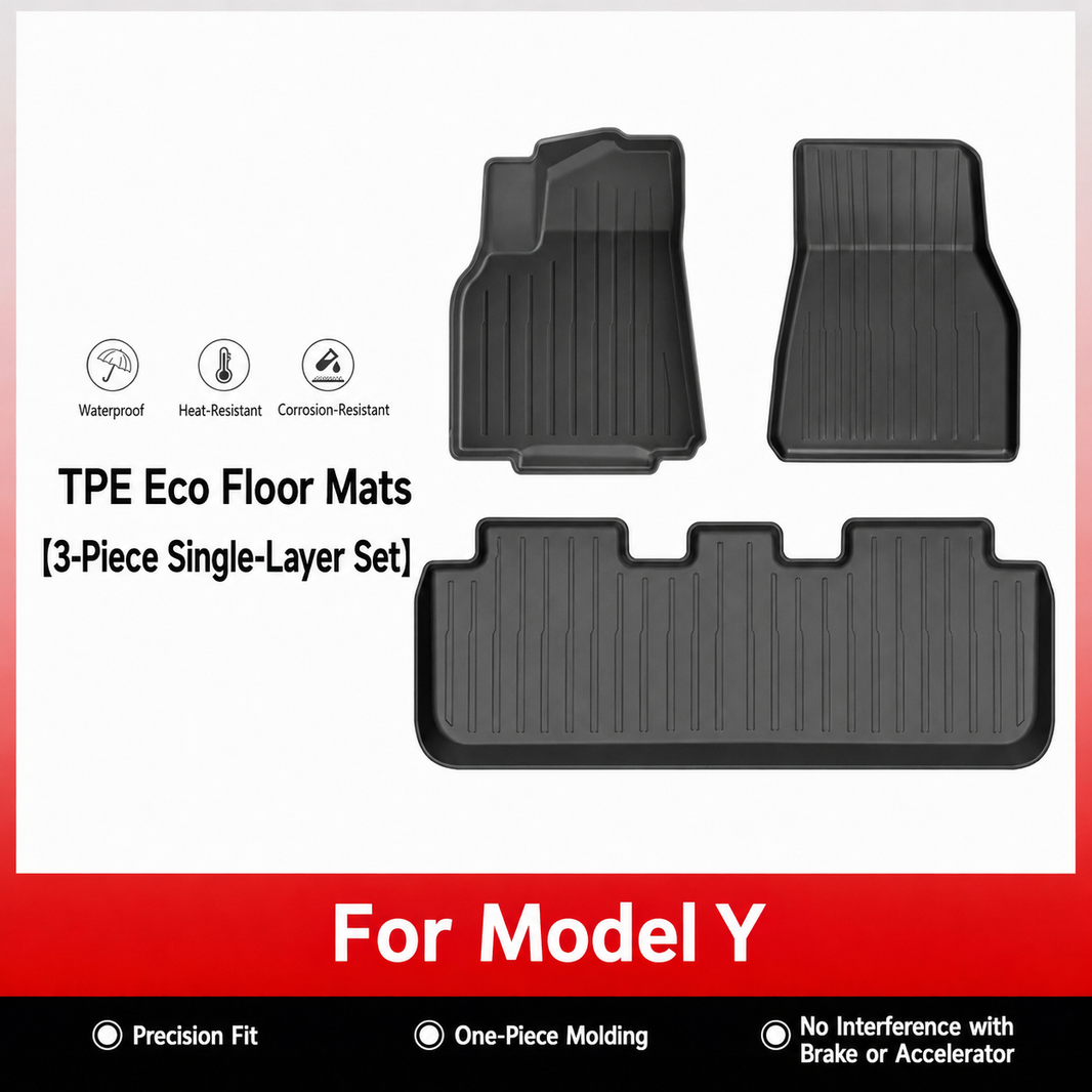 3D Molded TPE Floor Mats & Cargo Liners for Tesla Model Y/ 3/ Model Y Juniper/Model 3 Highland– All-Weather Protection
