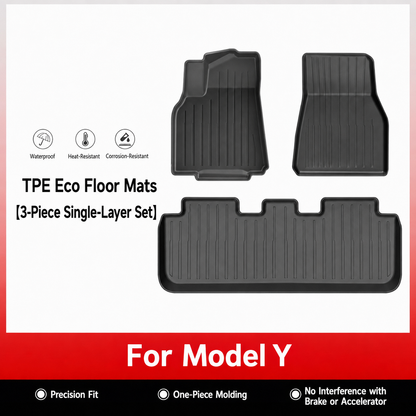 TPE 6-Piece Set Floor Mats & Cargo Liners for Tesla Model Y/ 3/ Model Y Juniper/Model 3 Highland– All-Weather Protection