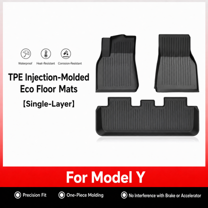 TPE 6-Piece Set Floor Mats & Cargo Liners for Tesla Model Y/ 3/ Model Y Juniper/Model 3 Highland– All-Weather Protection