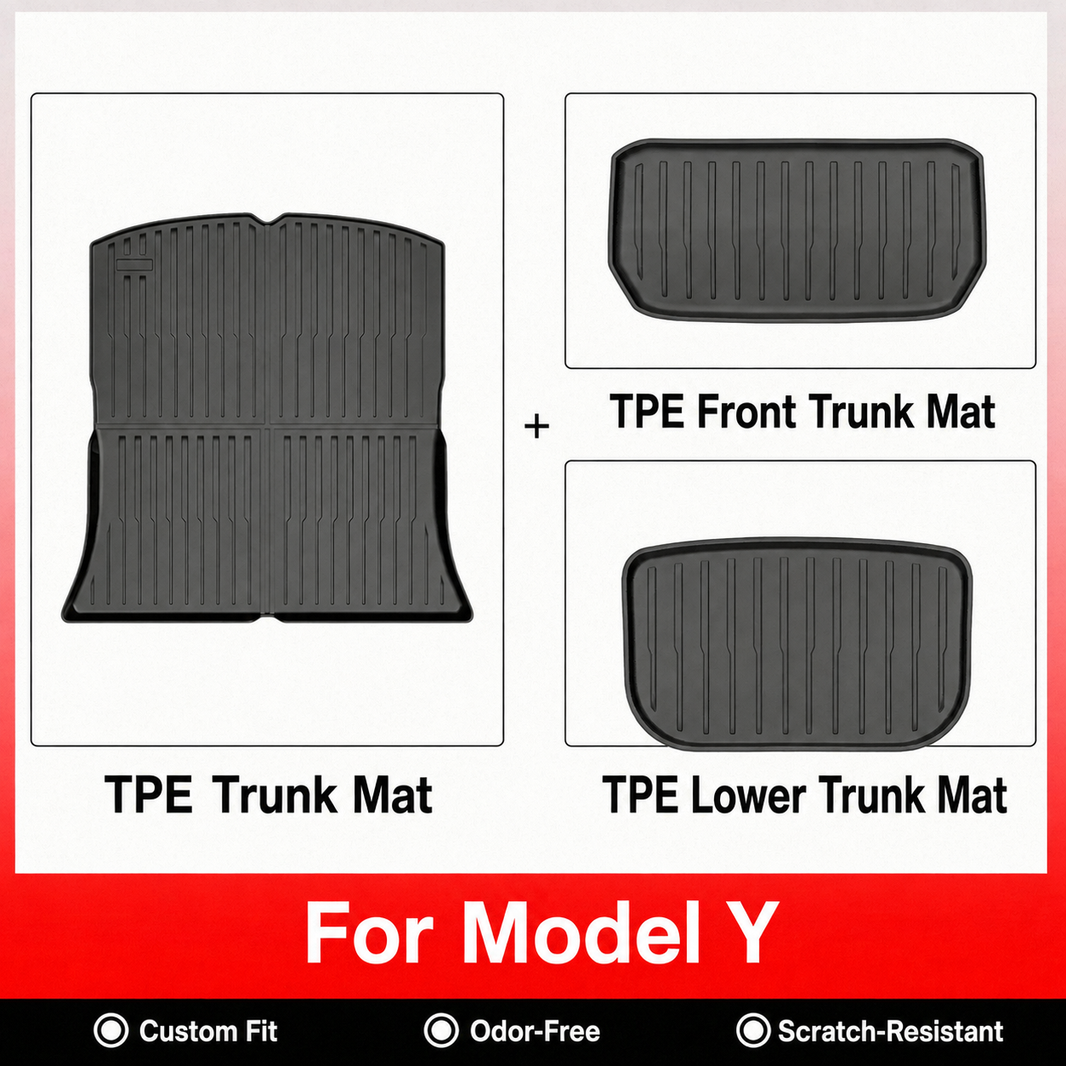 3D Molded TPE Floor Mats & Cargo Liners for Tesla Model Y/ 3/ Model Y Juniper/Model 3 Highland– All-Weather Protection