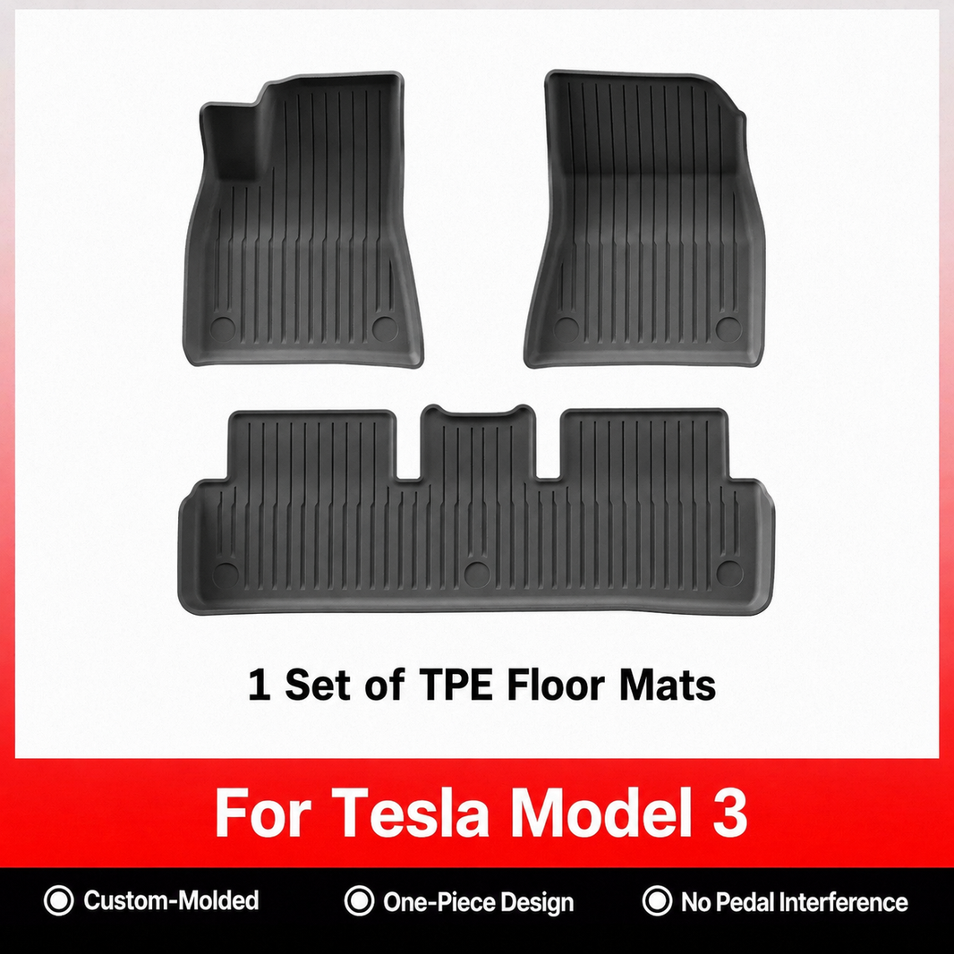 3D Molded TPE Floor Mats & Cargo Liners for Tesla Model Y/ 3/ Model Y Juniper/Model 3 Highland– All-Weather Protection