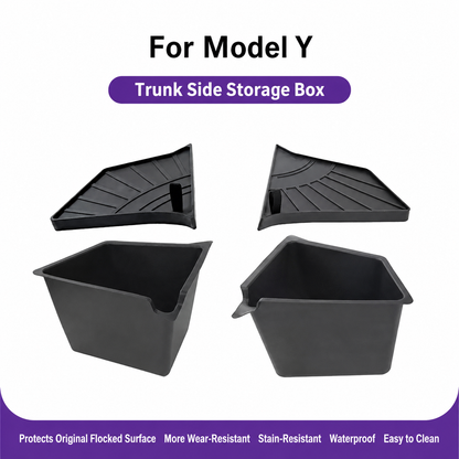 Trunk Side Storage Bins with Covers for Tesla Model Y/Model 3