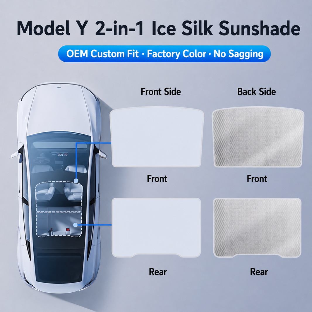 Tesla Model Y/3/YL Magnetic Panoramic Roof Sunshade | Heat Insulation & UV Protection