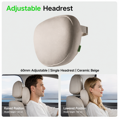 Ergonomic Adjustable Car Headrest & Lumbar Support Cushion for Tesla Model 3/Y/YL