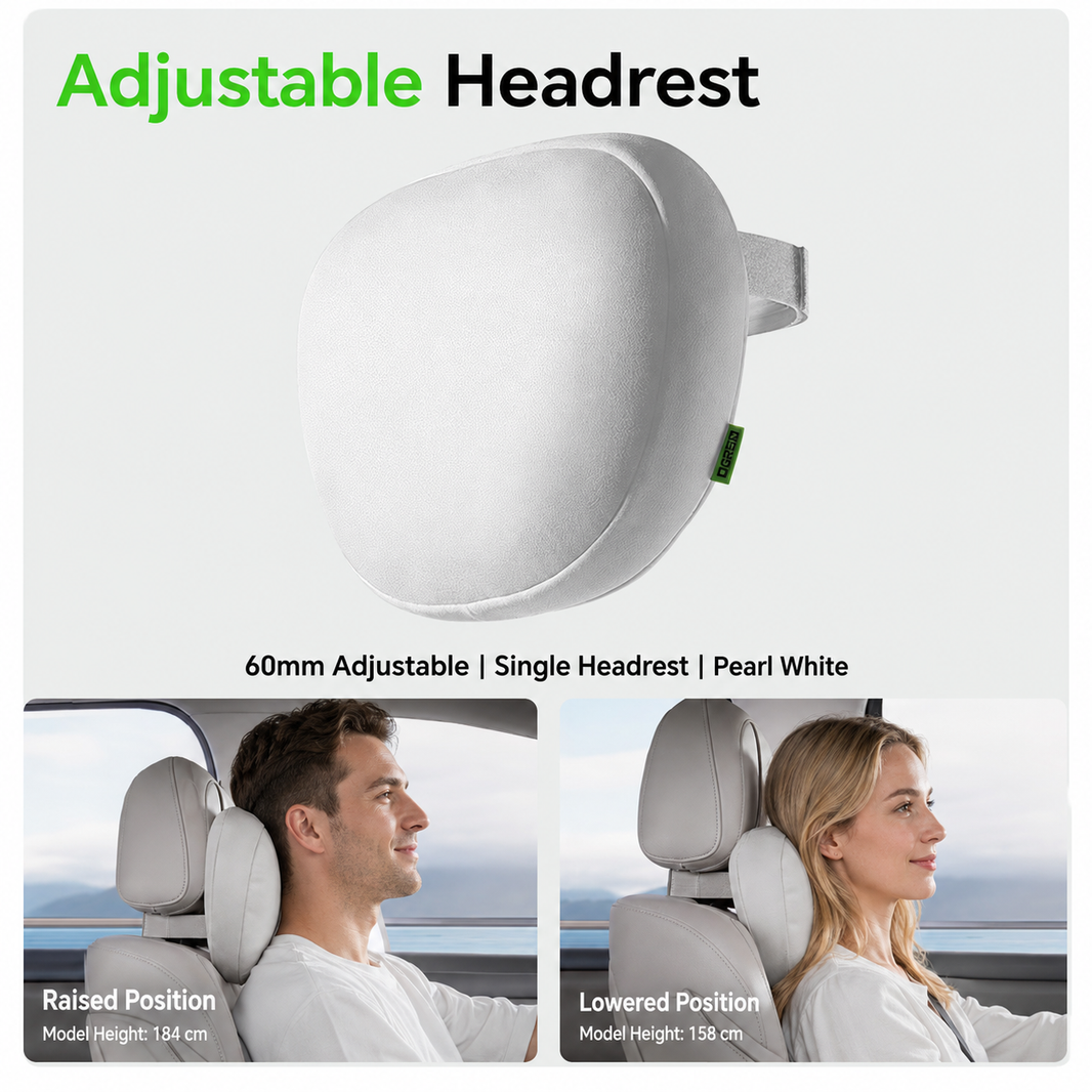 Ergonomic Adjustable Car Headrest & Lumbar Support Cushion for Tesla Model 3/Y/YL