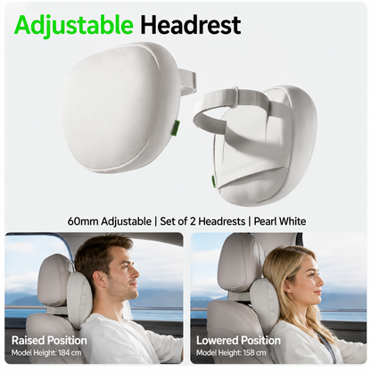 Ergonomic Adjustable Car Headrest & Lumbar Support Cushion for Tesla Model 3/Y/YL