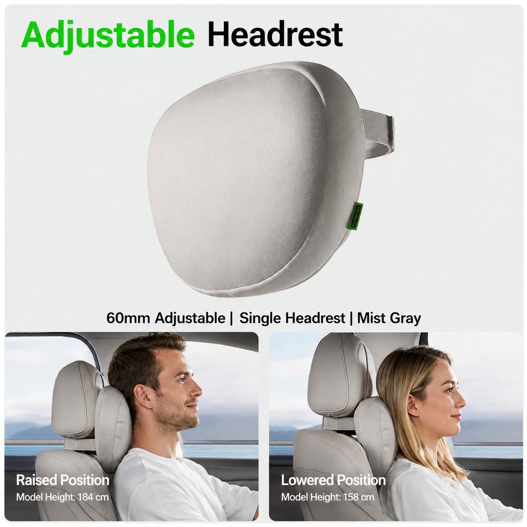 Ergonomic Adjustable Car Headrest & Lumbar Support Cushion for Tesla Model 3/Y/YL
