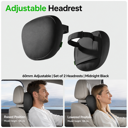 Ergonomic Adjustable Car Headrest & Lumbar Support Cushion for Tesla Model 3/Y/YL