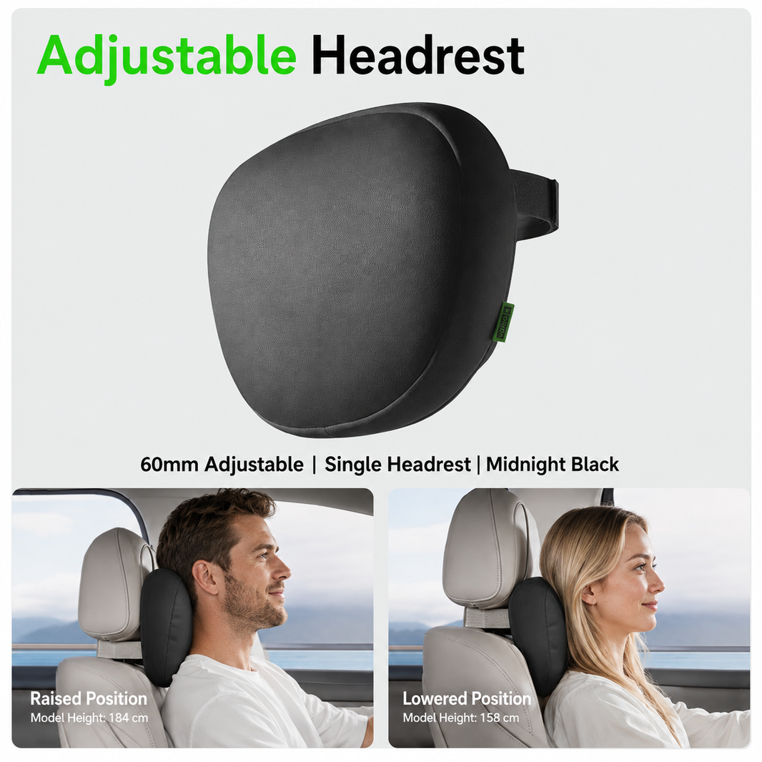 Ergonomic Adjustable Car Headrest & Lumbar Support Cushion for Tesla Model 3/Y/YL