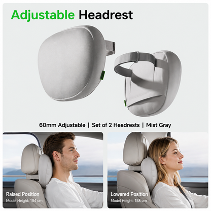 Ergonomic Adjustable Car Headrest & Lumbar Support Cushion for Tesla Model 3/Y/YL