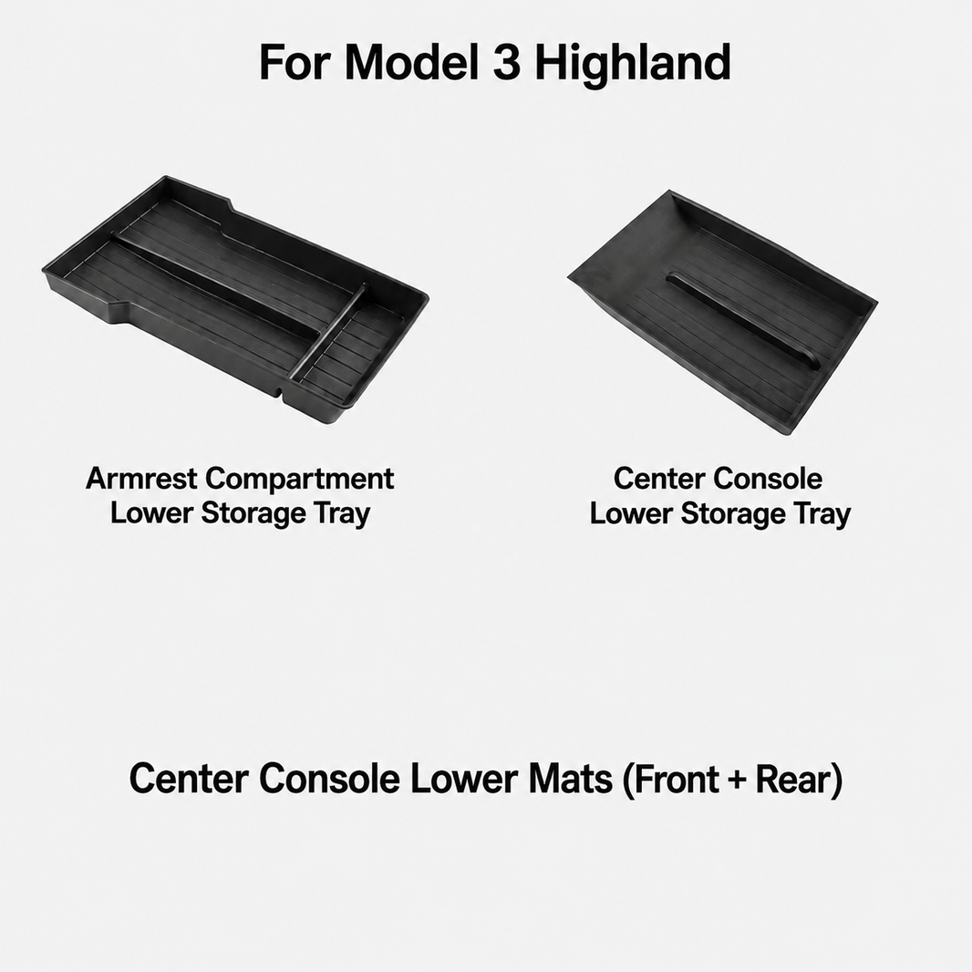 Center Console Storage Tray & Armrest Organizer for Tesla Model Y Juniper / Model 3 Highland / Model YL