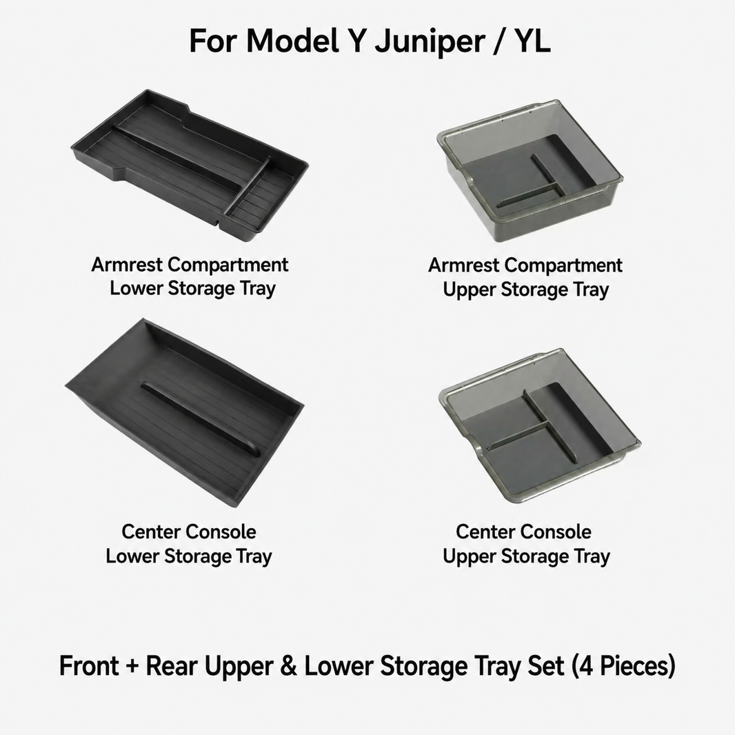 Center Console Storage Tray & Armrest Organizer for Tesla Model Y Juniper / Model 3 Highland / Model YL