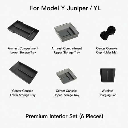 Center Console Storage Tray & Armrest Organizer for Tesla Model Y Juniper / Model 3 Highland / Model YL