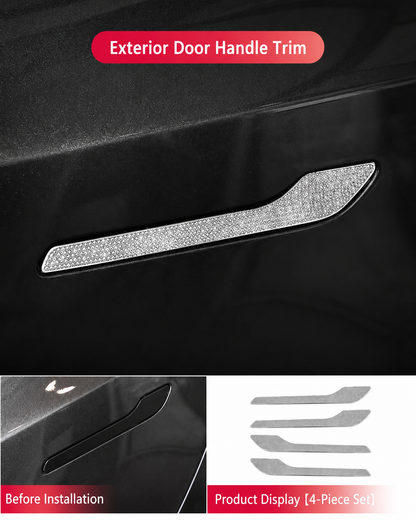 Crystal Rhinestone Diamond Interior &amp; Exterior Decorative Trim for Tesla Model Y Juniper / Model 3 Highland