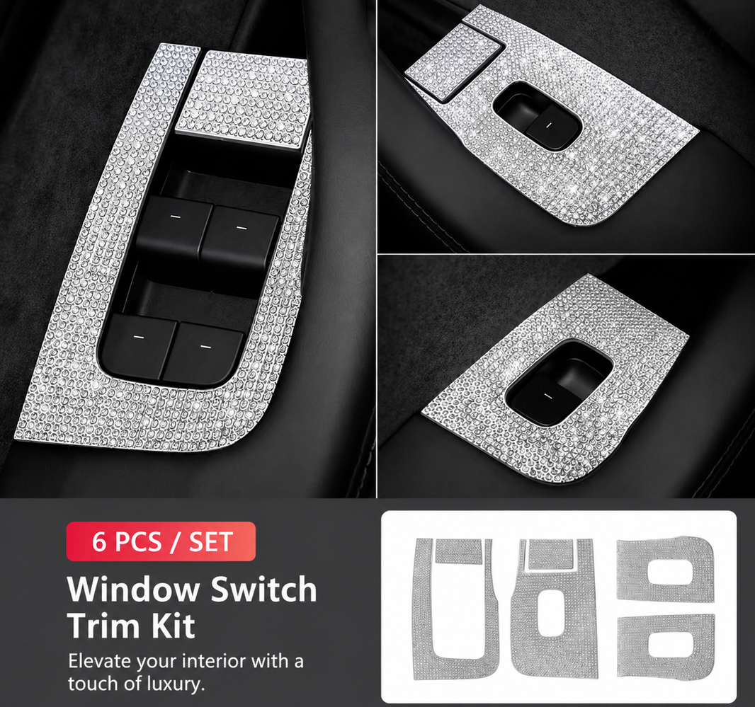 Crystal Rhinestone Diamond Interior &amp; Exterior Decorative Trim for Tesla Model Y Juniper / Model 3 Highland