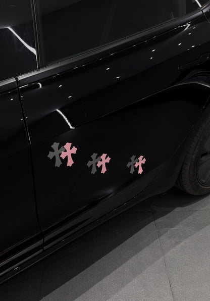 3-Piece Colorful Cross Car Decal Set – Trendy Personalized DIY Stickers1