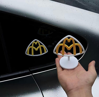 3D Printed McDonald’s × Maybach Car Badge – Creative Automotive Decoration（Adhesive-Backed）