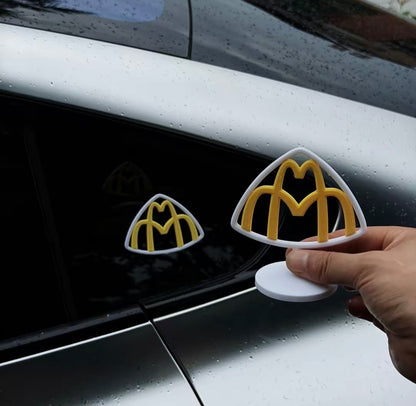3D Printed McDonald’s × Maybach Car Badge – Creative Automotive Decoration（Adhesive-Backed）