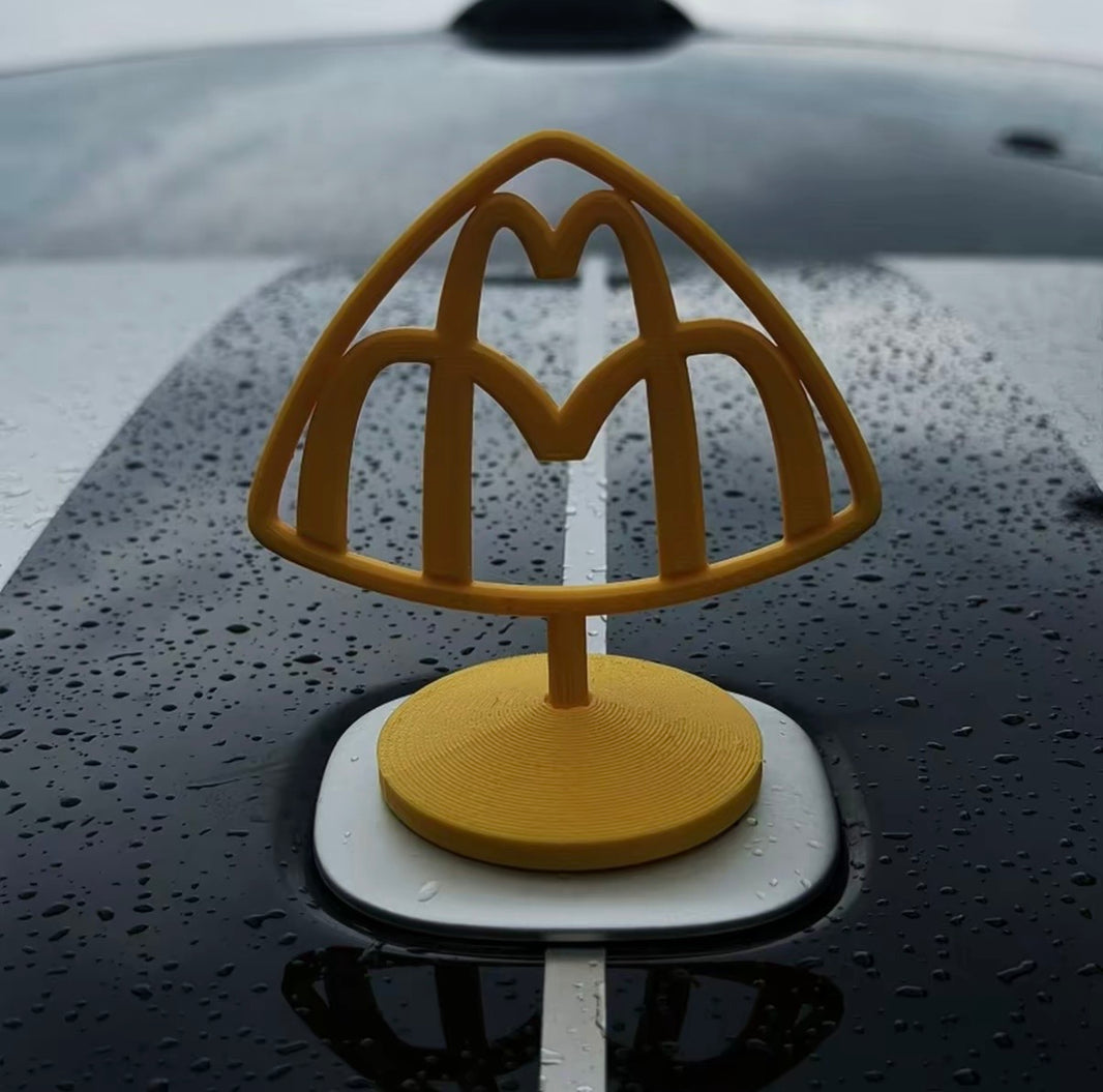 3D Printed McDonald’s × Maybach Car Badge – Creative Automotive Decoration（Adhesive-Backed）