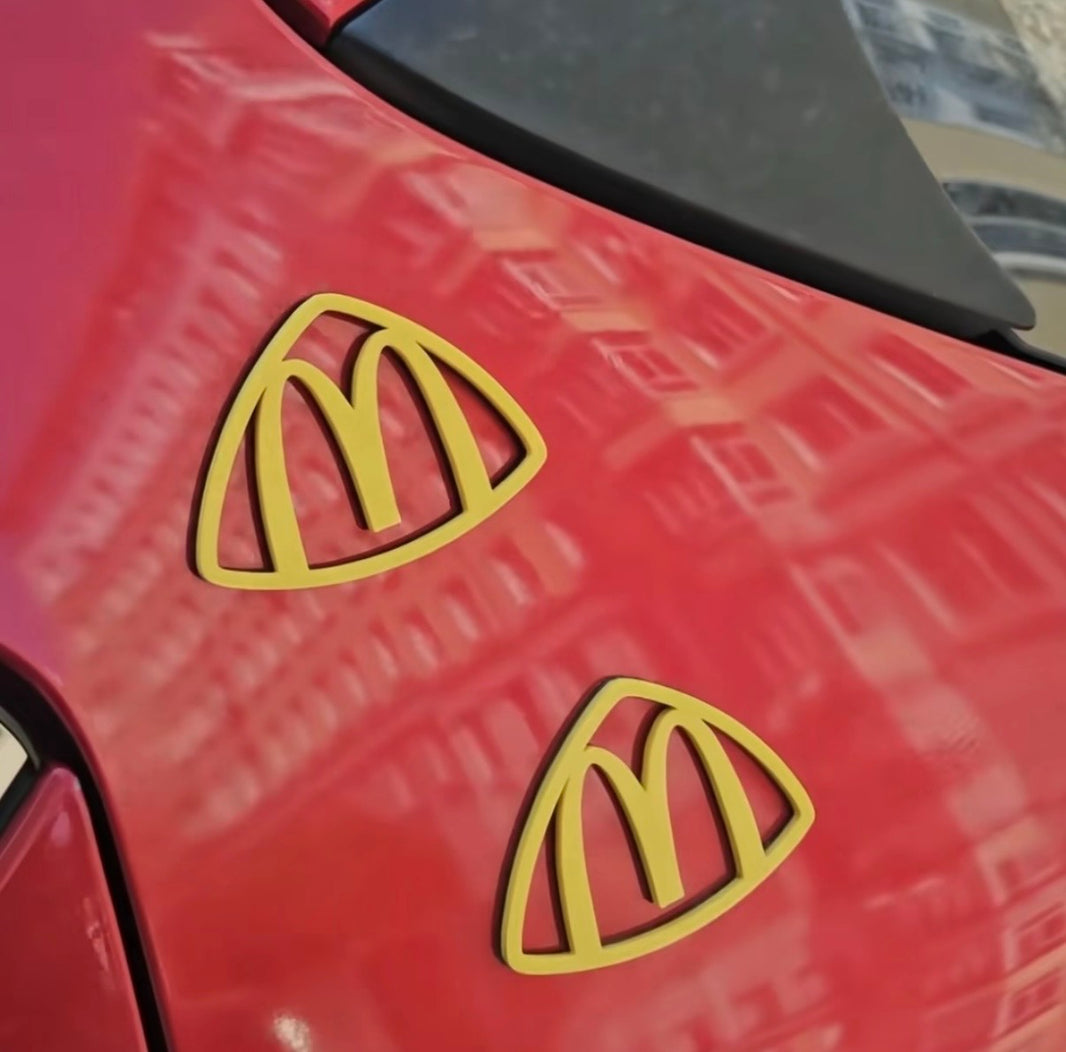3D Printed McDonald’s × Maybach Car Badge – Creative Automotive Decoration（Magnetic Version）