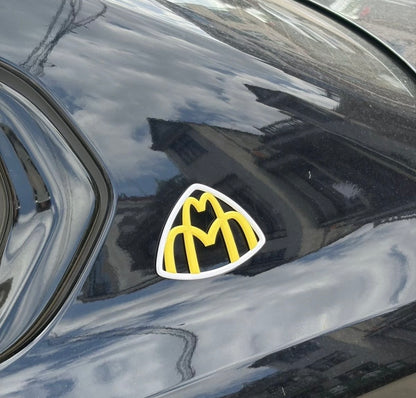 3D Printed McDonald’s × Maybach Car Badge – Creative Automotive Decoration（Magnetic Version）