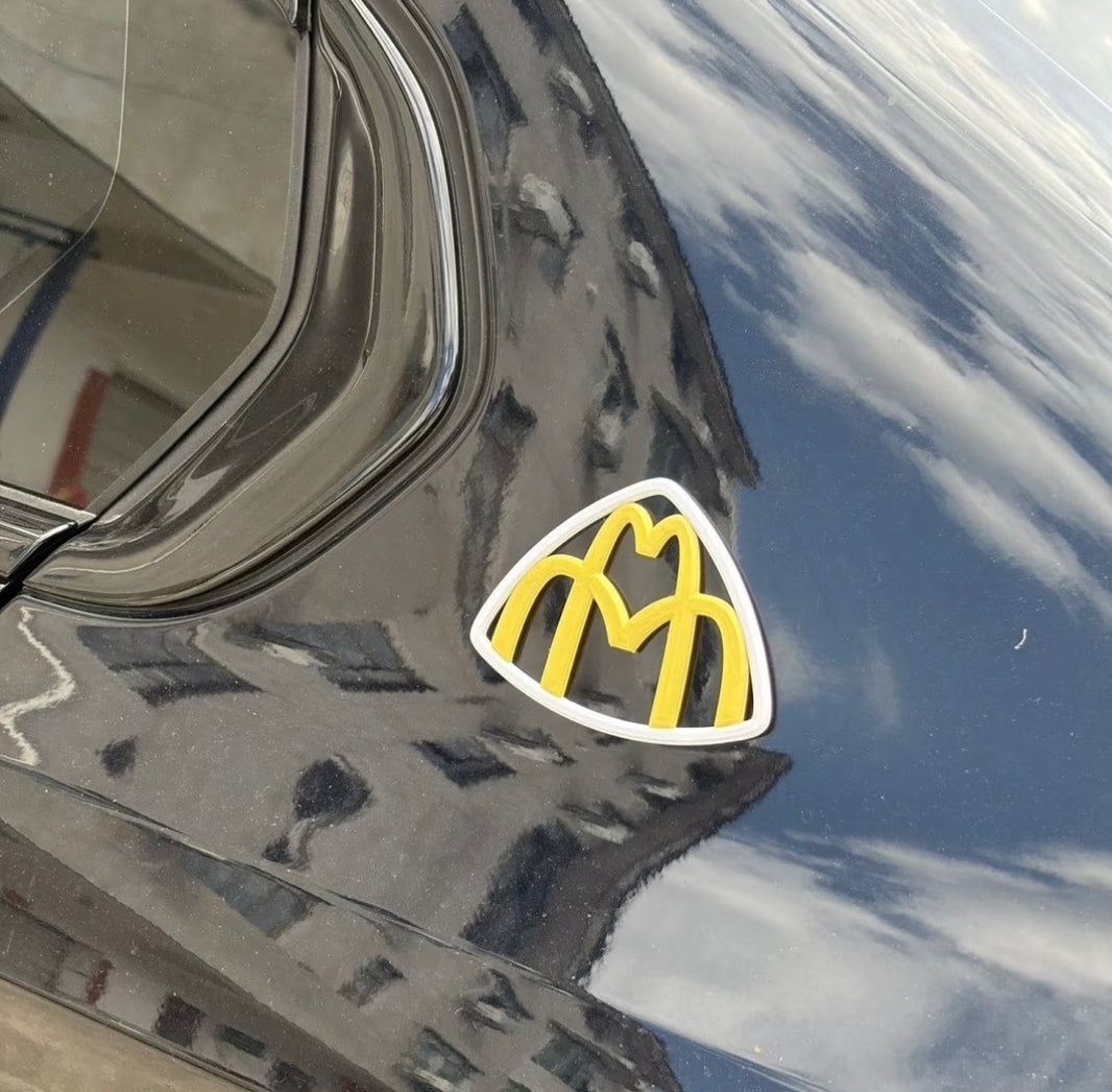 3D Printed McDonald’s × Maybach Car Badge – Creative Automotive Decoration（Magnetic Version）