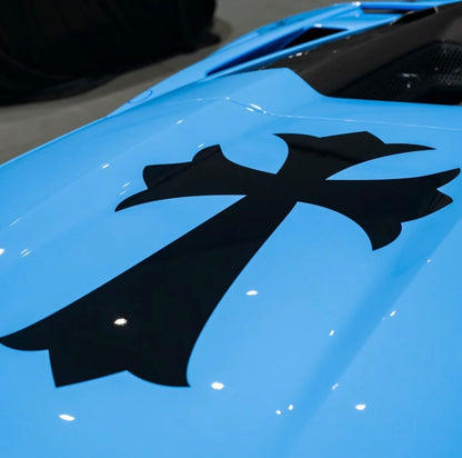 Oversized Horseshoe & Cross Custom Style Decals Car Stickers
