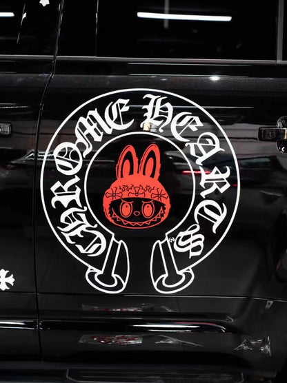 Oversized Horseshoe & Cross Custom Style Decals Car Stickers