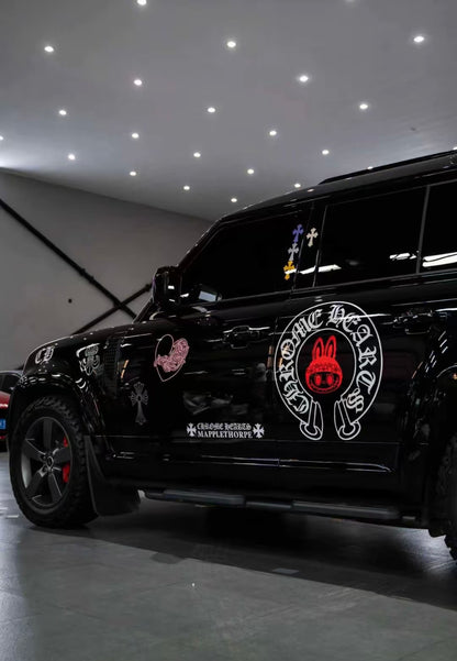 Oversized Horseshoe & Cross Custom Style Decals Car Stickers