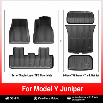 TPE Floor Mats & Cargo Liners for Tesla Model Y/ 3/ Model Y Juniper/Model 3 Highland– All-Weather Protection（副本）