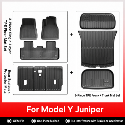 TPE Floor Mats & Cargo Liners for Tesla Model Y/ 3/ Model Y Juniper/Model 3 Highland– All-Weather Protection（副本）