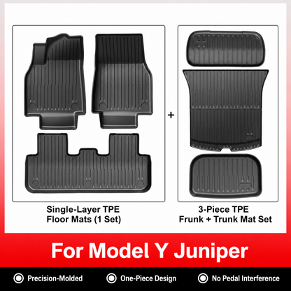 TPE Floor Mats & Cargo Liners for Tesla Model Y/ 3/ Model Y Juniper/Model 3 Highland– All-Weather Protection（副本）