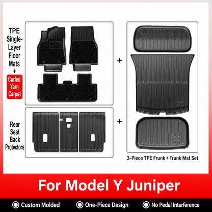 TPE Floor Mats & Cargo Liners for Tesla Model Y/ 3/ Model Y Juniper/Model 3 Highland– All-Weather Protection（副本）