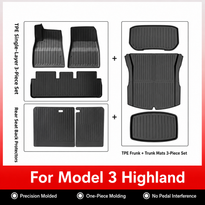 TPE Floor Mats & Cargo Liners for Tesla Model Y/ 3/ Model Y Juniper/Model 3 Highland– All-Weather Protection（副本）